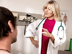 デカ尻, デカチン, デカパイ, ブロンド, フェラチオ, なめる, オナニー, 淫乱熟女