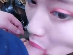 Asiatique, Chinoise, De plein air, Petite femme, Public, Maigrichonne, Gicler, Nénés