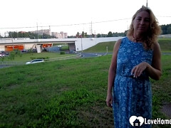 デカパイ, フェラチオ, 茶髪の, 巨乳な, 自家製, 熟年, 母, アウトドア