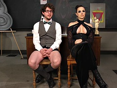 Bondage discipline sadomasochisme, Pijpbeurt, Dominante vrouw, Fetisj, Hardcore, Voorbinddildo, Student, Lerarin