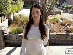 Busty brunette hottie with perky tits Charly Summer picked up and fucked by big dick - erotic sex