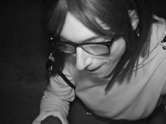 Pareja, Corridas, Linda, Alemán, Pajear, Al aire libre, Público, Transexual