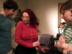 Anaal, Rondborstig, Rijpe lesbienne, Moeder, Monster, Roodharige vrouw, Lerarin, Trio