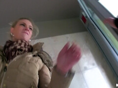 Blondine, Blasen, Bus, Tschechisch, Europäisch, Hardcore, Im freien, Realität