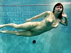 Gros seins, Brunette brune, Femelle, Hd, Piscine, Douche, Solo, Sous marin