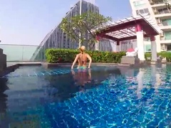 Cul, Blonde, Domestique, Piscine, Public, Soeurs, Pute, Voyeur