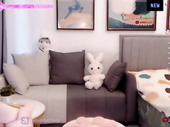 Asiático, Morena, Linda, Consolador, Coño, Solo, Medias largas, Juguetes