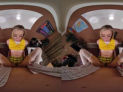 3 dimensionaal, Blond, Harig, Hardcore, Pornster, Gezichtspunt, Realiteit, Uniformpje