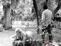 デカパイ, 茶髪の, 淫乱熟女, ピアス, ショートヘア