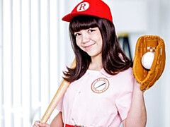 お尻, デカチン, フェラチオ, 茶髪の, バック, 自然山雀, ガリガリ, ティーン