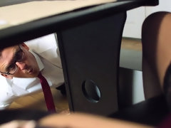 デカパイ, フェラチオ, 浮気者, カップル, 言葉責め, 旦那, オフィス, 妻