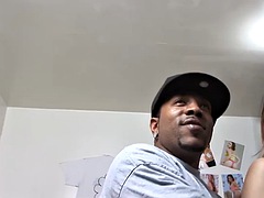 Angelica Sweet with big natural tits sucks and sits on a fat black cock