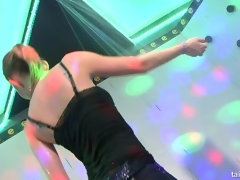 黒人, ブロンド, 茶髪の, ダンス, 異人種間, レズビアン, パーティ, スインガー