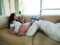 Asiatisch, Arsch, Schwarz, Masturbation, Natürlichen titten, Muschi, Solo, Tätowierung