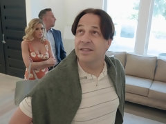 デカパイ, ブロンド, フェラチオ, 浮気者, Hd, キッチン, 馬乗り, 妻