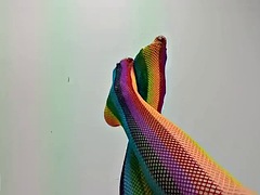 黒人, フェムドム, ヒール, なめる, 淫乱熟女, ナイロン, 穴開きパンティ, 一人