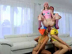 Blasen, Aufs gesicht abspritzen, Flotter vierer, Gruppe