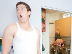 お尻, 浴室, デカパイ, フェラチオ, バック, 手コキする, オナニー, ティーン