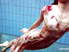 お尻, 茶髪の, Hd, イタリア人, プール, 公共, オッパイの, 水中