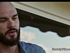 Muscular cowboy anal fucks a spoiled twink on a ranch