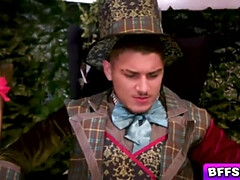 デカチン, 茶髪の, フェティッシュ, 指いじり, グループ, 毛深い, ストッキング, ティーン