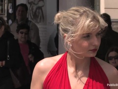 Bondage domination sadisme masochisme, Sucer une bite, Bondage, Femelle, Public, Punition, Rugueux, Voyeur