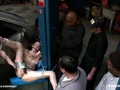 Messy breezy strapped and drilled in garage (James Deen, Coral Aorta)