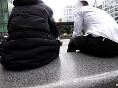 デカ尻, ブロンド, 古典, 手コキする, 異人種間, 淫乱熟女, ストッキング, 三人