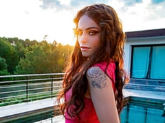 アナル, ブロンド, フェラチオ, バック, 手コキする, プール, ガリガリ, ティーン