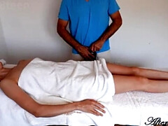 Erótico, Casero, Masaje, Aceite, Tabú, Adolescente