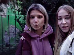 Cocu, Européenne, Petite amie, Hard, De plein air, Pov, Rasée, Adolescente