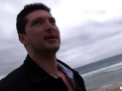 美女, ビーチ, デカ尻, デカパイ, フェラチオ, グループ, ハードコア, 自然山雀