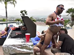 Anal, Lamer culo, Bisexual, Gay, Grupo, Peludo, Orgía, Trio
