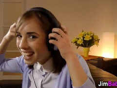 Enthousiasteling, Brits, Europees, Hd, Gezichtspunt, Roodharige vrouw, Tieten likken, Onder de rok