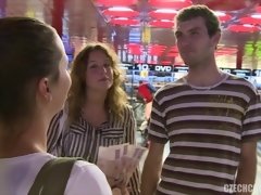 Enthousiasteling, Stel, Sperma shot, Kwartet, Groep, Gezichtspunt, Openbaar, Swinger