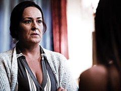 お尻, フェラチオ, 茶髪の, 女 人男 人, 手コキする, ティーン, 三人, オッパイの