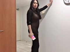 素人, アジア人, デカチン, デカパイ, 下着, オナニー, シーメール, オッパイの