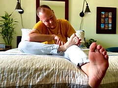 Pies, Fetiche, Divertido, Gay, Masturbación, Maduro, Solo, Tatuaje