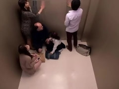 Asiatisch, Blasen, Besamung, Spermaladung, Gruppe, Japanische massage, Pissen, Rotschopf