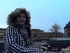 素人, 茶髪の, チェコ, 公共, 現実, ティーン, のぞき