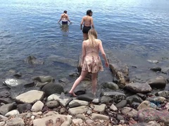 Strand, Blasen, Flashen, Im freien, Pov, Öffentlich, Spanner, Nass