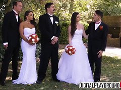 Casey Calvert gets her big tits fondled in a wedding Belles video