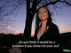 Stranger Convinces Sexy Brunette To Fuck Him For Fame