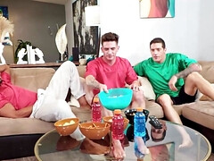 フェラチオ, チン, バック, ゲイ, 異人種間, 筋肉, 三人, トレイン