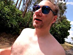 Leie, Grosser schwanz, Auto, Schwul, Deutsch, Masturbation, Im freien, Öffentlich