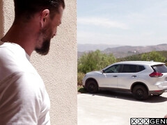 Perverted couple fucked stud shemale