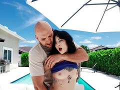 Bruinharig, Dominatie, Mager, Tatoeage, Tieten likken