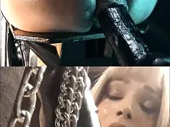Bad Naomi anally punished by 35cm dildo. Creampie, tied down, belly expansion(Naomi 5 scene)