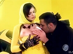 Grosser arsch, Grosser schwanz, Grosse titten, Blondine, Blasen, Hundestellung