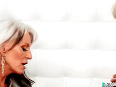 Grosse titten, Blondine, Blasen, Oma, Reif, Milf, Pornostars, Flotter dreier